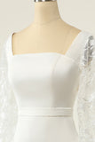 White Mermaid Manches Longues Robe de mariée