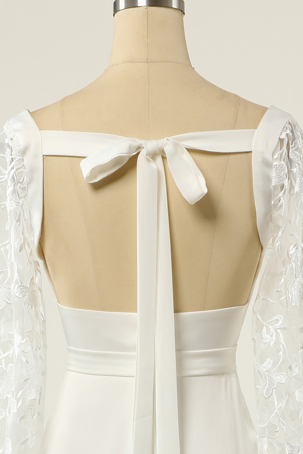 White Mermaid Manches Longues Robe de mariée