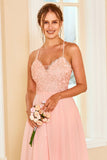 Robe de demoiselle d’honneur En dentelle Blush