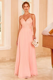 Robe de demoiselle d’honneur En dentelle Blush