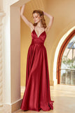 Bordeaux Spaghetti Straps Simple Prom Robe