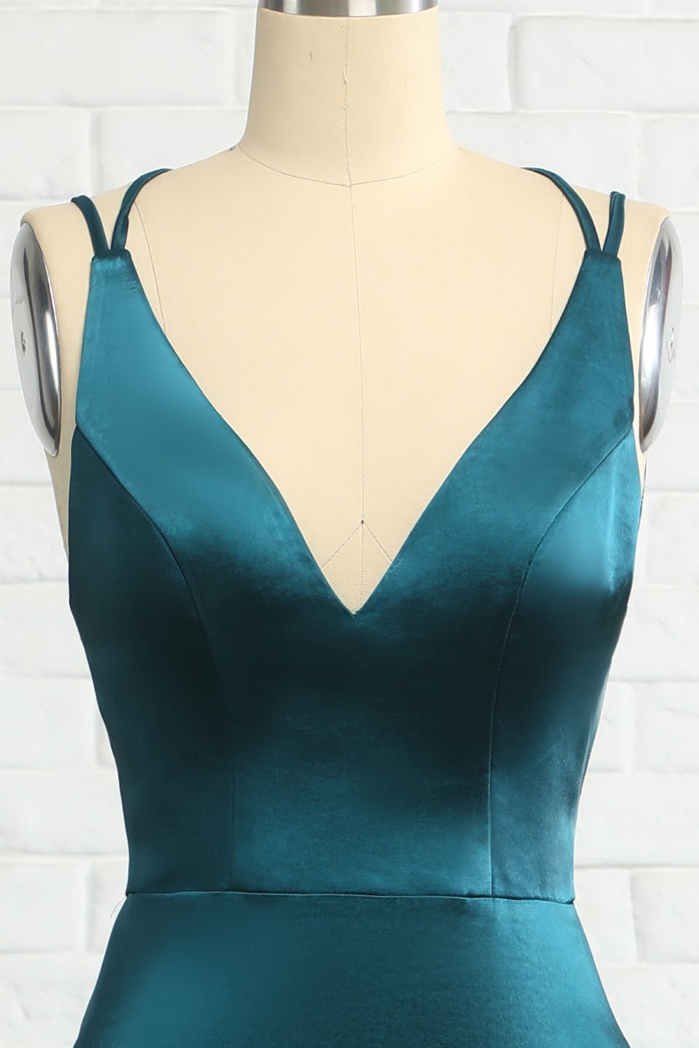 Paon Bleu Sirène Sans Dos Robe de Bal Long