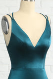 Paon Bleu Sirène Sans Dos Robe de Bal Long