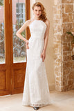 White Mermaid Floor Longueur Robe de mariée d’église