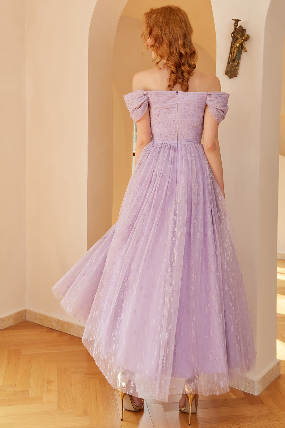 Robe de bal Purple A Line(Ceinture non incluse)