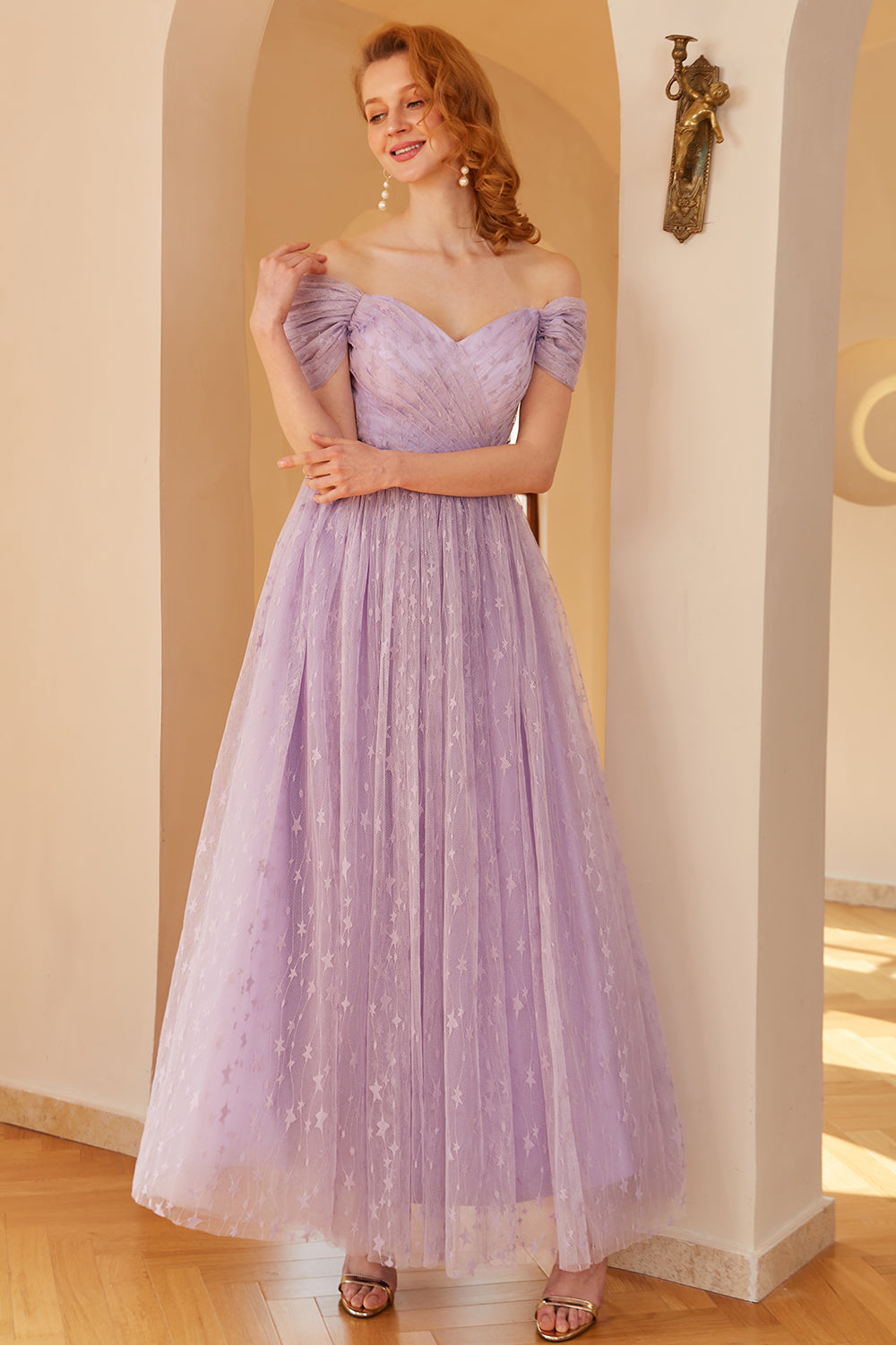 Robe de bal Purple A Line(Ceinture non incluse)