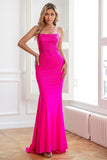 Glitter Hot Pink Mermaid Sequin Prom Robe de bal