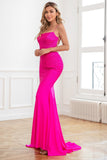 Glitter Hot Pink Mermaid Sequin Prom Robe de bal