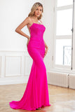 Glitter Hot Pink Mermaid Sequin Prom Robe de bal
