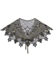 Zapaka Cape Femme Paillettes Fleur Doré Années 1920