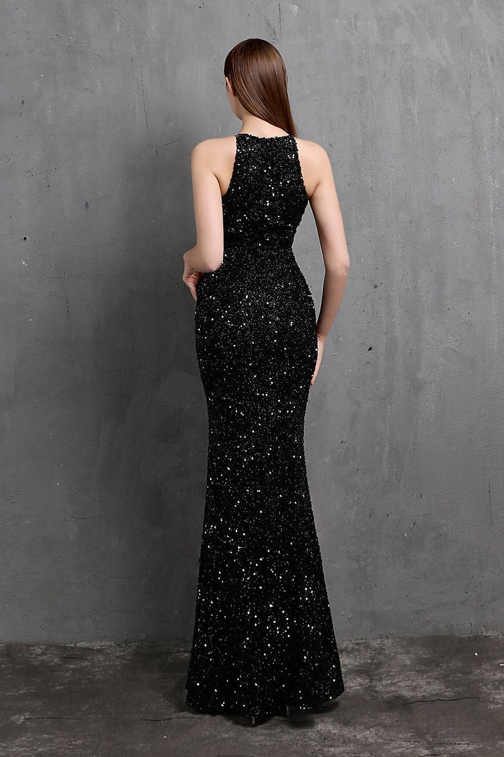 Robe Bordeaux Robe de Soirée longue à sequins