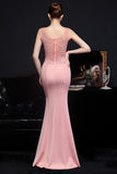 Robe de soirée longue abricot