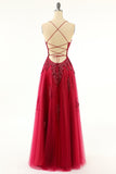 Robe long prom de Tulle de lavande avec la dentelle