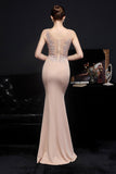 Robe de soirée longue abricot