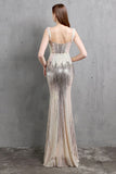 Gold Mermaid Sequin V Neck Prom Robe
