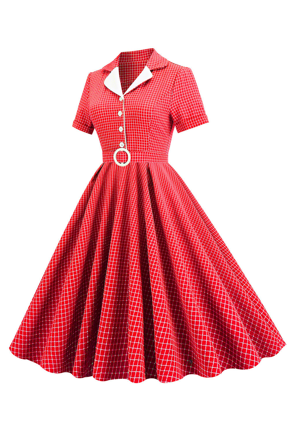 Retro Style Red Plaid Robe des années 1950