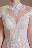 Mermaid White Lace Open Back Robe de mariée