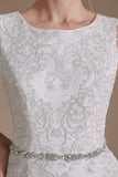 Casquette de sirène blanche Manches Robe de mariée avec dentelle