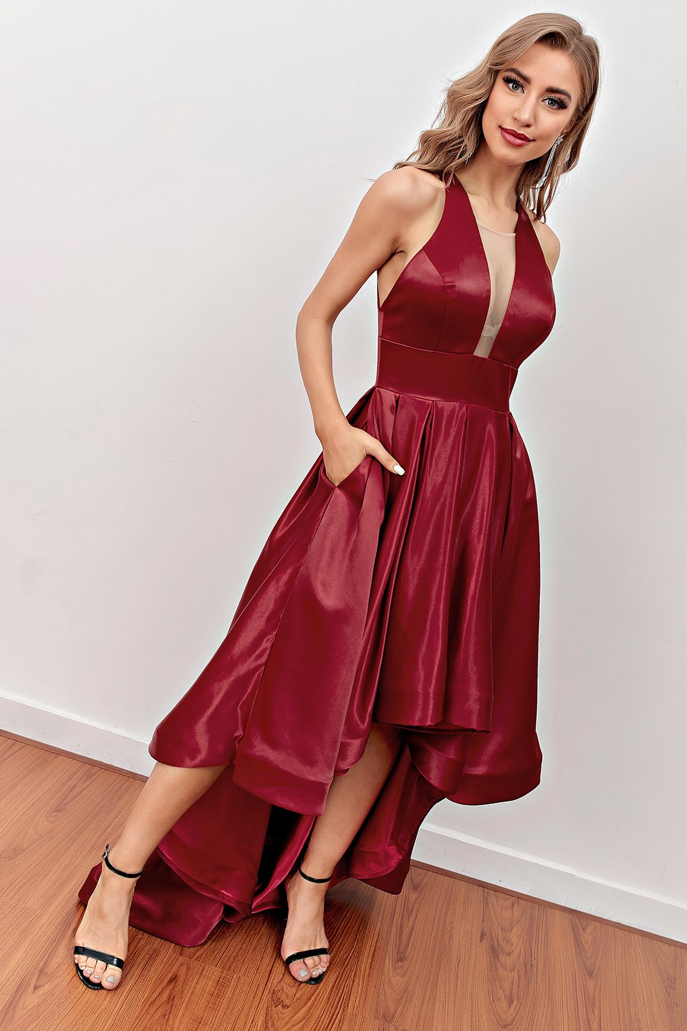 Robe Bourgogne Soirée avec poches
