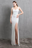 Gold Mermaid Sequin V Neck Prom Robe