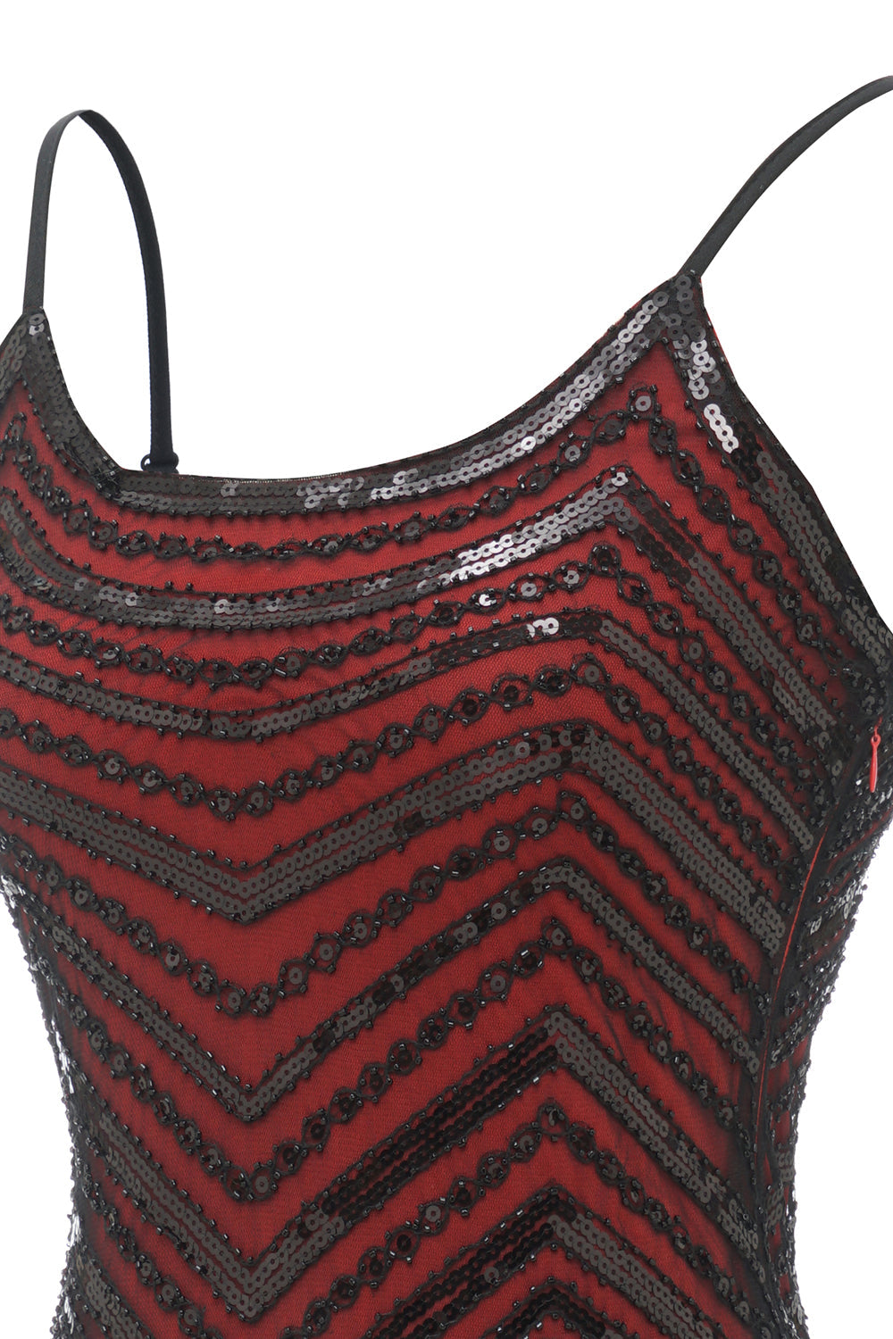Noir Rouge Spaghetti Sangles 1920s Robe