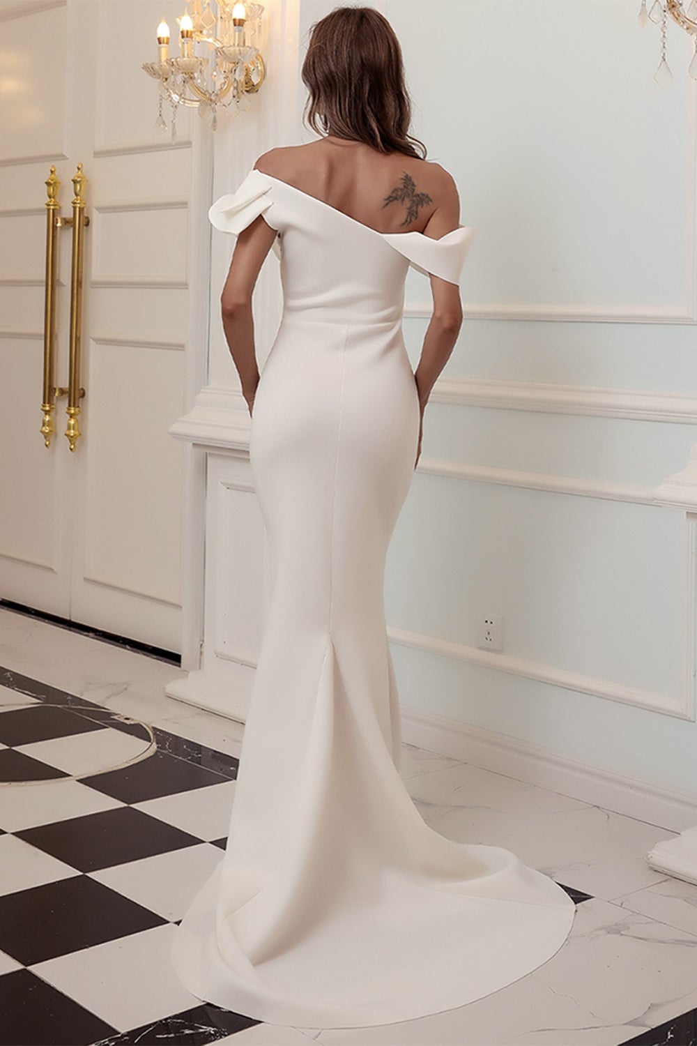 Une épaule Sirène Bourgogne Robe de bal