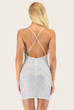 Robe de cocktail Silver Sequin Bodycon