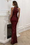 Robe noire de bal de sirène de sequin