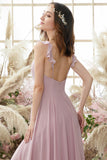 Robe Blush de demoiselle d’honneur en mousseline de soie