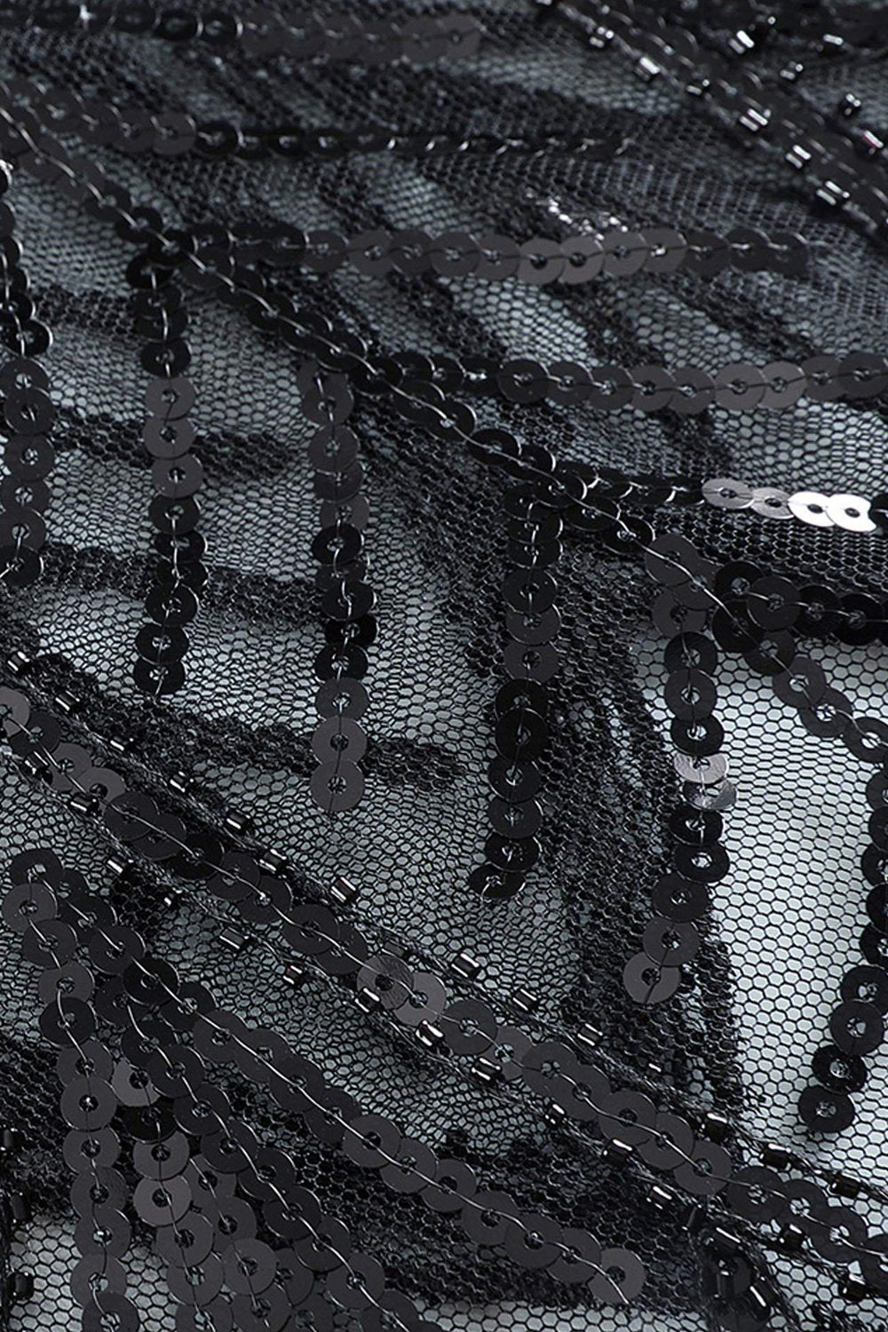 Zapaka Cape à Paillettes Noires Style Rétro des Années 1920