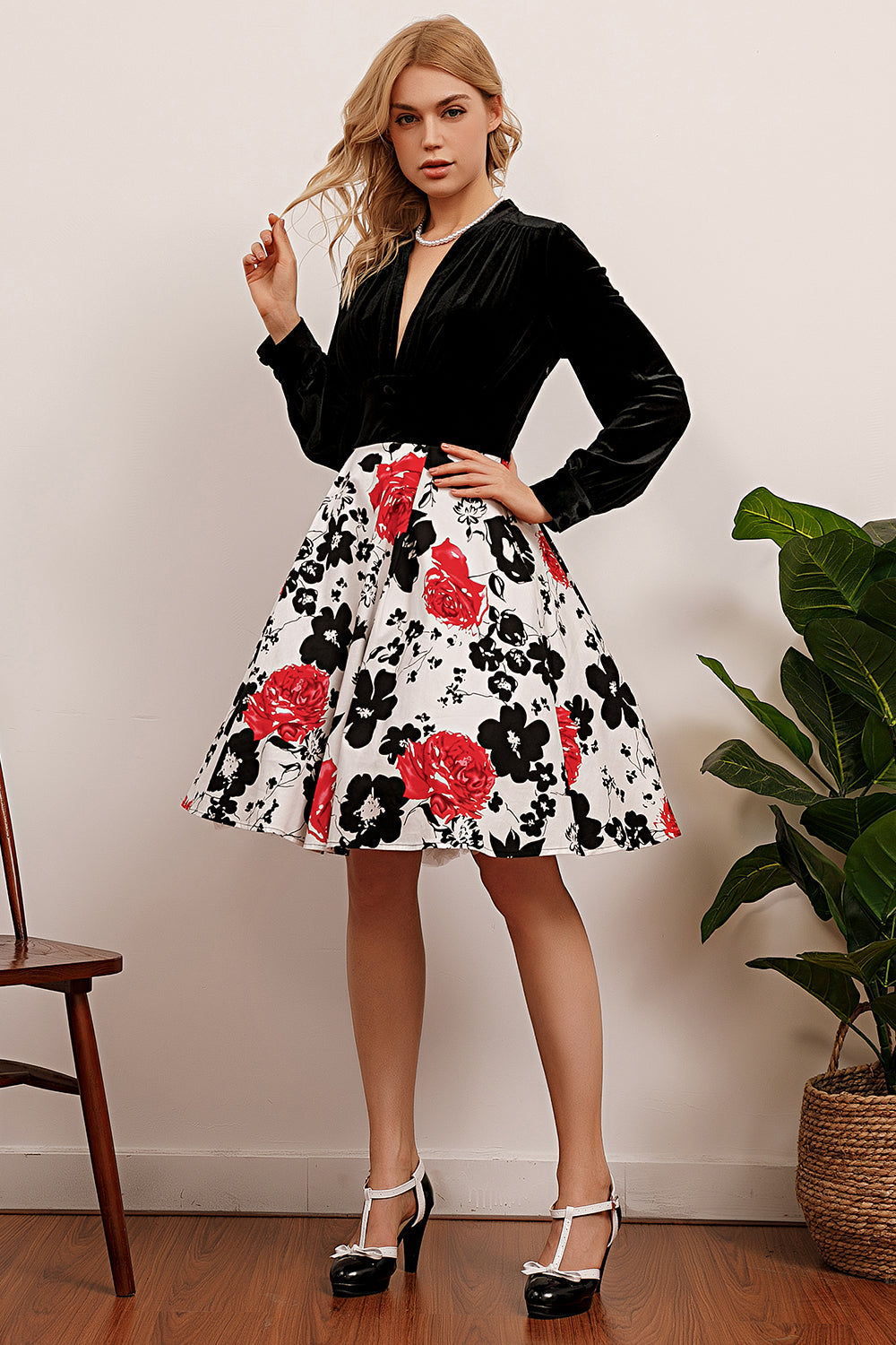 Offre à durée limitée Mini robe en velours fête (1 pièce - Style et couleur aléatoires)