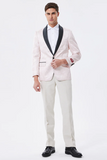 Blazer pour homme à revers châle rose clair