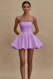 Robe blanche courte sans bretelles coupe A