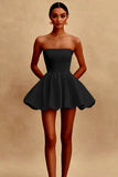 Robe blanche courte sans bretelles coupe A