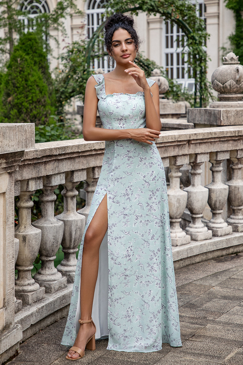 Robe d'été pour femme - Robe longue imprimée - Avec col en V et bord d'oreille en bois - Rose - Fleurs - Robe longue en mousseline de soie - Pour femme Robe d'été pour femme - Robe longue imprimée - Avec col en V et bord d'oreille en bois - Rose - Fleurs - Robe longue en mousseline de soie - Pour femme