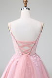 Princess Blush Tulle Applique Robe De Cocktail