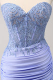 Fuchsia Sweetheart Corset Robe de cocktail avec perles
