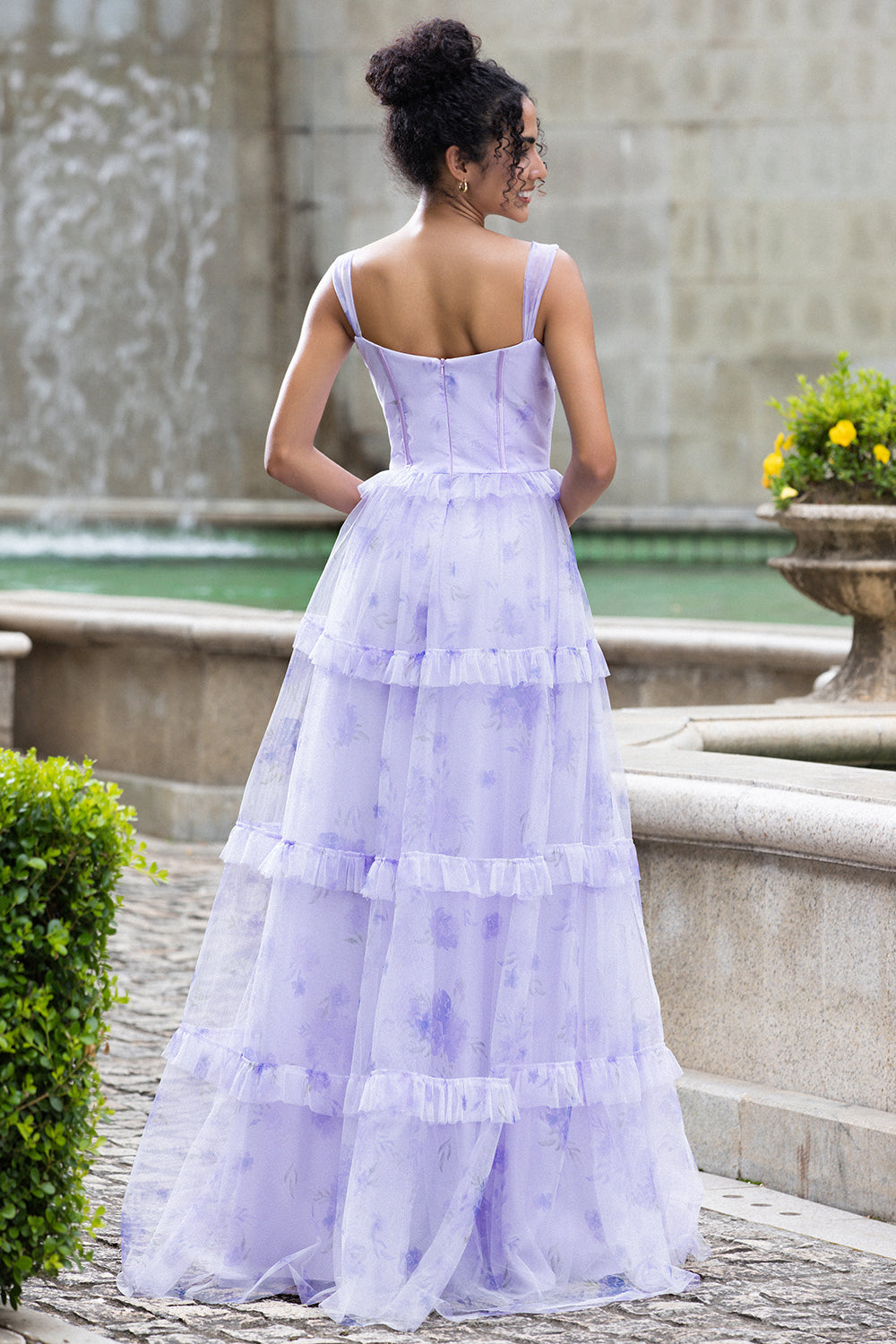 OBEEII Mini Robe Corset à Fleurs Pour Femme - Col Carré Bretelles Spaghetti - Robe D'Été Bohème Imprimée Florale à Lacets