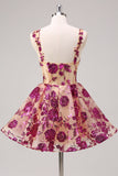 Corset trapèze blanc Robe De Cocktail fleurie de retour aux sources avec paillettes