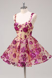 Corset trapèze blanc Robe De Cocktail fleurie de retour aux sources avec paillettes