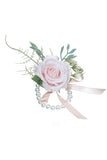 Corsage de poignet de bal de perle rose délicate pour la fête de mariage