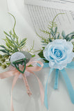 Elégant bleu perle bal poignet corsage pour fête de mariage