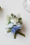 Corsage de poignet de bal bleu romantique pour fête de mariage