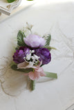 Corsage de poignet de bal bleu romantique pour fête de mariage