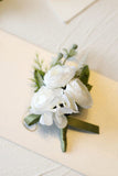 Corsage de poignet de bal bleu romantique pour fête de mariage