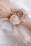 Champagne perle bal poignet corsage pour mariage