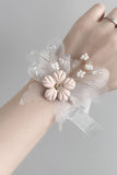 Blush Mariage Poignet Corsage avec Perles