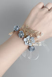 Corsage de poignet bleu sophistiqué avec strass