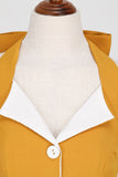 Robe vintage plissée jaune licol