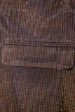 Blazer pour homme brun scintillant à un bouton à revers châle